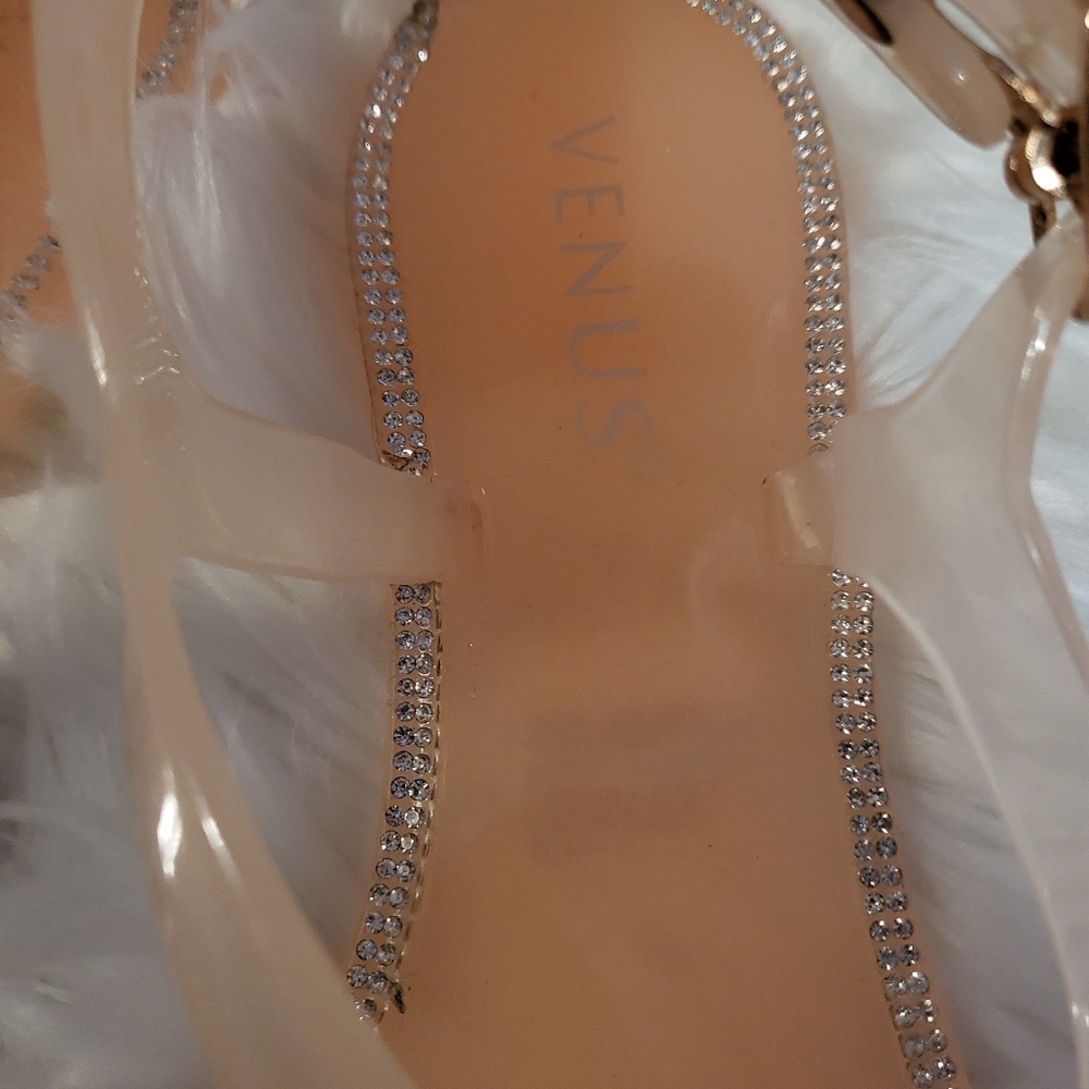 Peach Rhinestone Sandals - Picture 9 of 9